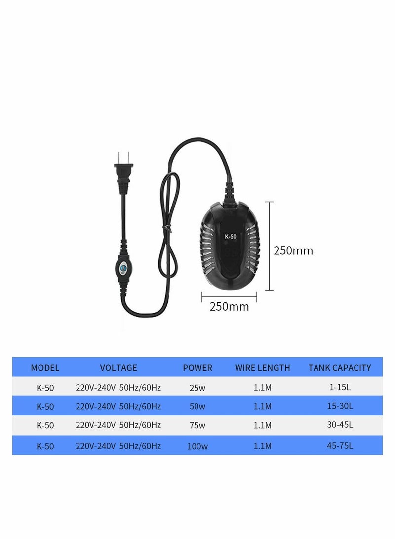 سيوسي مصغرة حوض السمك الرقمية مع عرض غاطسة سخان 50W ، والتعاقد من نوع التدفئة السريع الحرارة ، مع وحدة تحكم خارجي و المدمج في ميزان الحرارة ، ومناسبة للصيد والسلاحف - Image 4