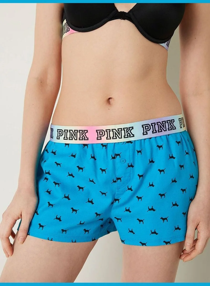 PINK Flannel Boxy Pajama Shorts