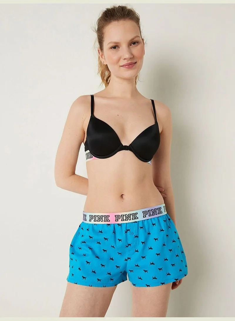 PINK Flannel Boxy Pajama Shorts