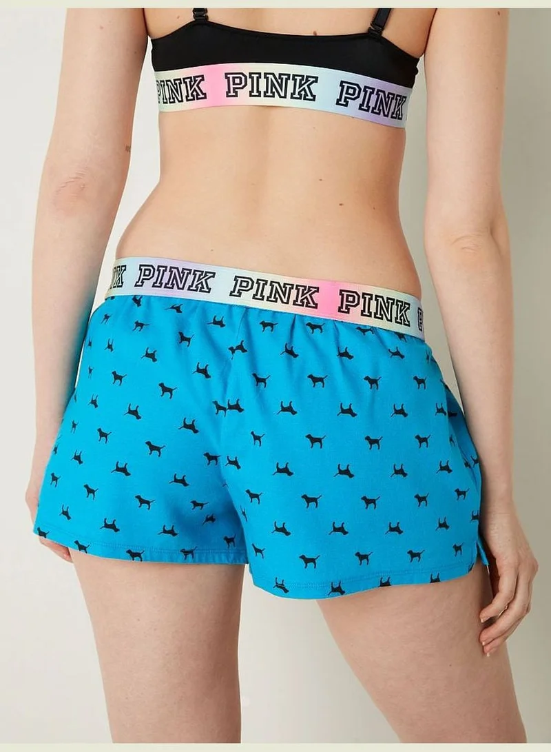 PINK Flannel Boxy Pajama Shorts