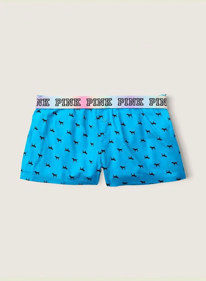 PINK Flannel Boxy Pajama Shorts