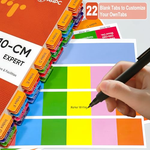 TINGYI أقسام فهرس مطورة لإصدار AAPC ICD-10-CM Expert 2025 الكتاب الرسمي الكامل للأكواد، 72 قسم ملون مغلف، 50 قسم ترميز و 22 قسم فارغ، مع دليل محاذاة، علامة مرجعية (الكتاب غير متضمن)  - Image 5