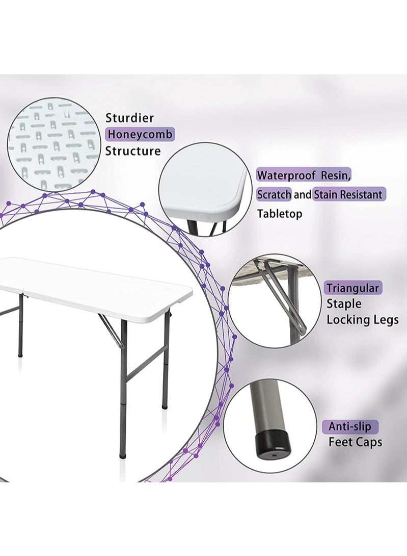 AGD Rectangular Folding Plastic Table for all Indoor and Outdoor Occasions 120x60x73cm/ White - Image 4