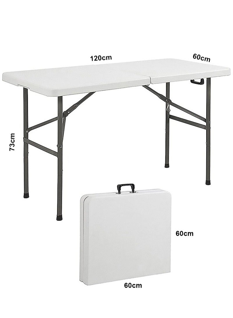 AGD Rectangular Folding Plastic Table for all Indoor and Outdoor Occasions 120x60x73cm/ White - Image 5