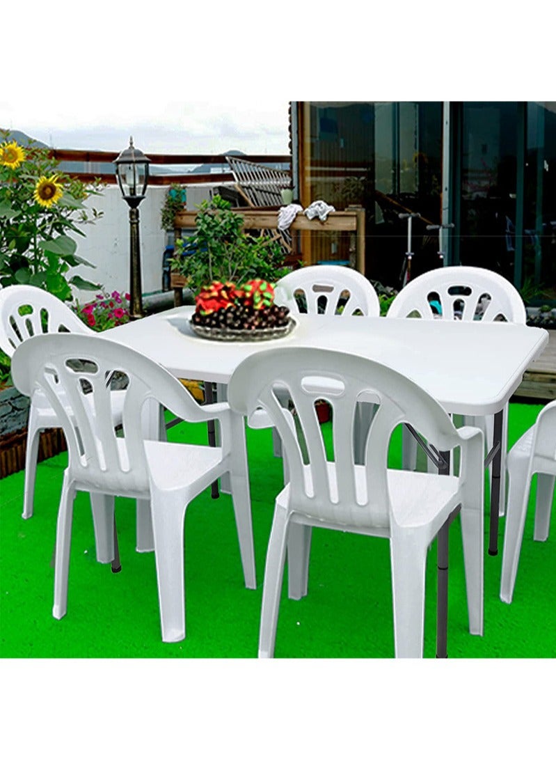 AGD Rectangular Folding Plastic Table for all Indoor and Outdoor Occasions 120x60x73cm/ White - Image 3