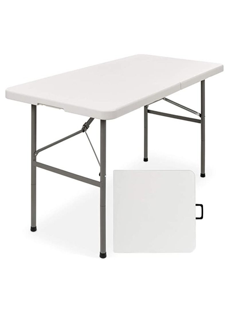 AGD Rectangular Folding Plastic Table for all Indoor and Outdoor Occasions 120x60x73cm/ White - Image 1