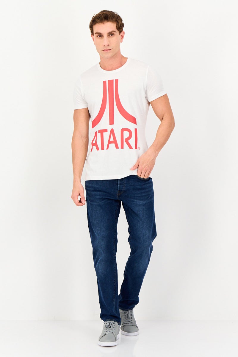 Atari Men Crew Neck Short Sleeve Graphic Print T-Shirt, White - Image 4