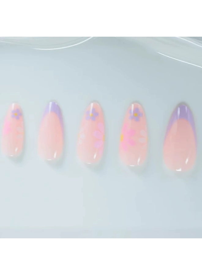 Goolsky Premium 24-Piece Chinese Style Floral French Press-on Nails for Sweet Elegance - Image 4