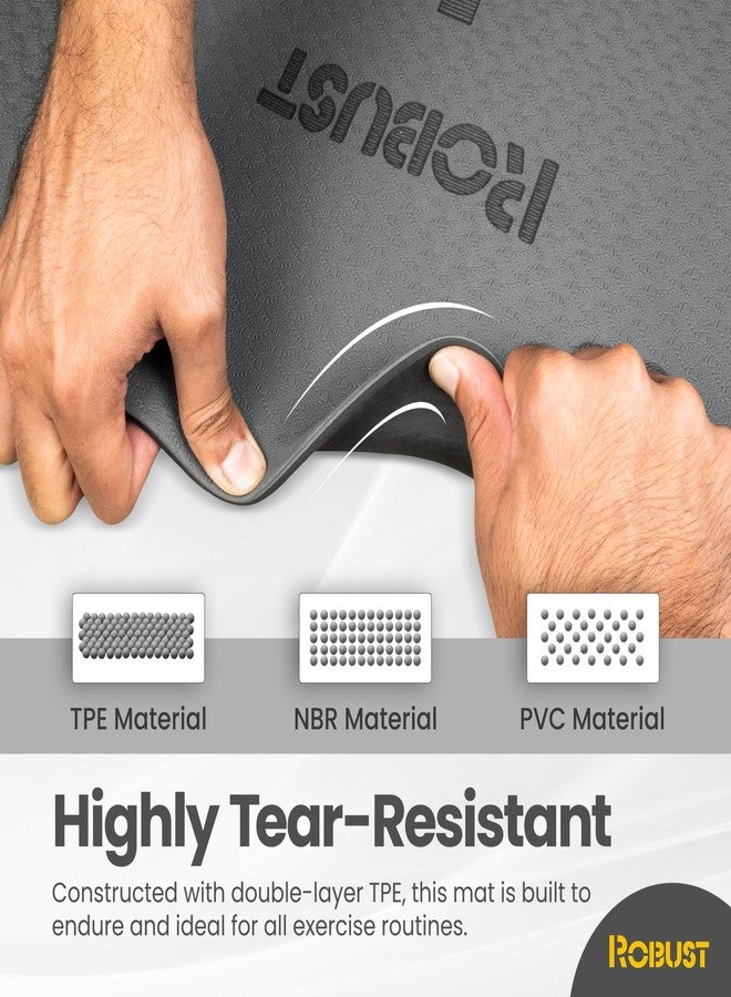 Robust Non-Slip Yoga Mat with Strap, TPE Eco-Friendly Workout Mat for Yoga with Position Lines and Texture Surface, Gym Mat for Women Men, Pilates and Exercises Anti Tear Sweat Proof Exercise Mat - Image 4