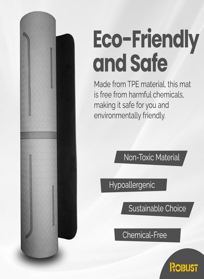 Robust Non-Slip Yoga Mat with Strap, TPE Eco-Friendly Workout Mat for Yoga with Position Lines and Texture Surface, Gym Mat for Women Men, Pilates and Exercises Anti Tear Sweat Proof Exercise Mat - Image 5