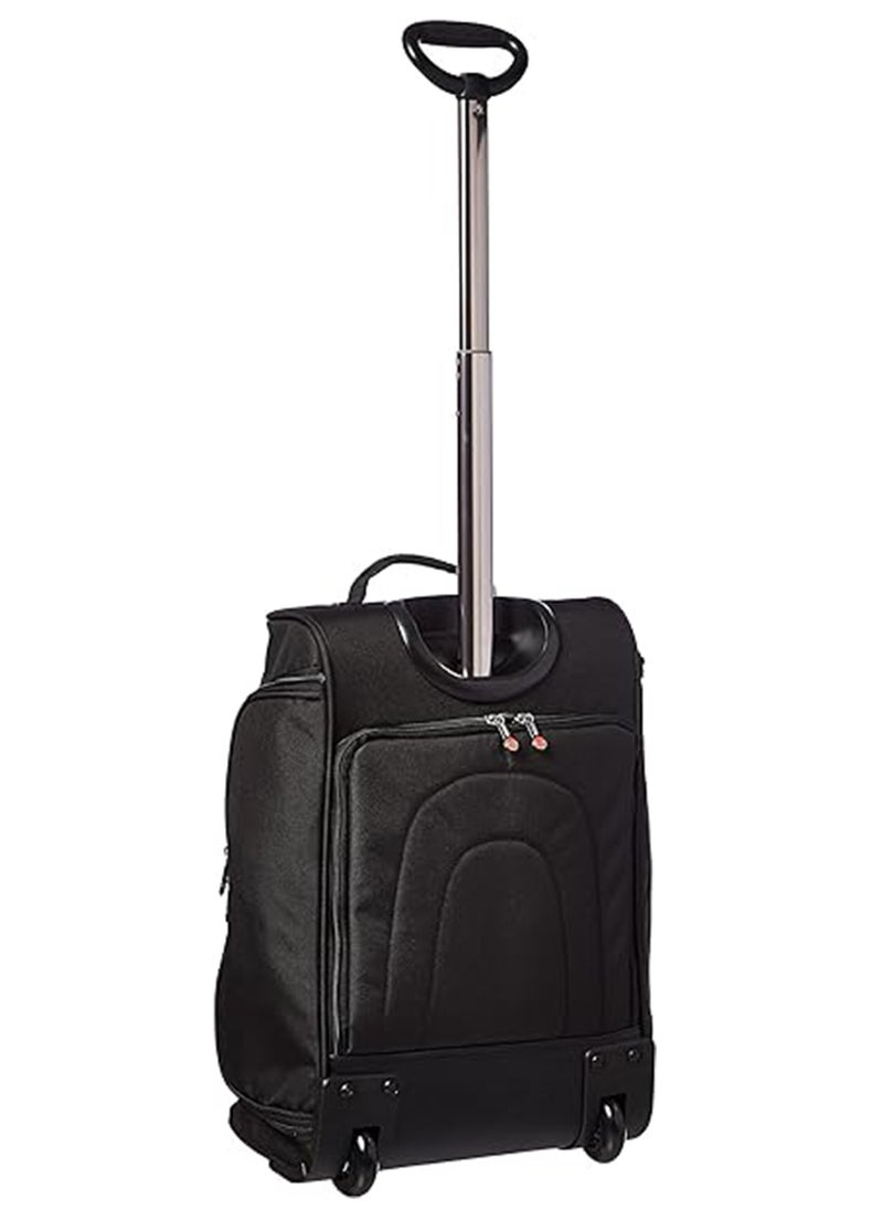 eminent Soft Shell Rolling Backpack with Pockets Small Lightweight School Luggage Bag with Pockets With 2 Wheels E5478A Black  - Image 2