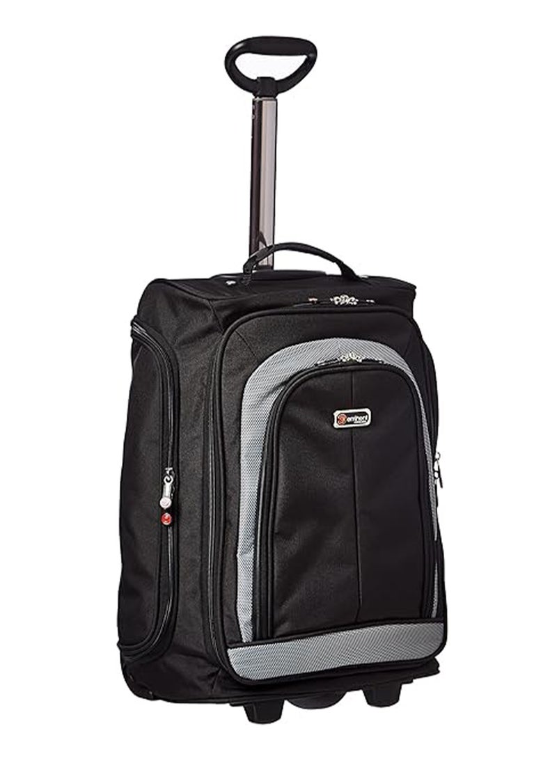 eminent Soft Shell Rolling Backpack with Pockets Small Lightweight School Luggage Bag with Pockets With 2 Wheels E5478A Black  - Image 1