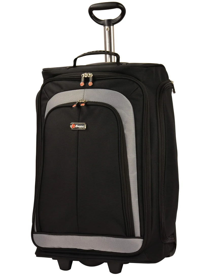 eminent Soft Shell Rolling Backpack with Pockets Small Lightweight School Luggage Bag with Pockets With 2 Wheels E5478A Black