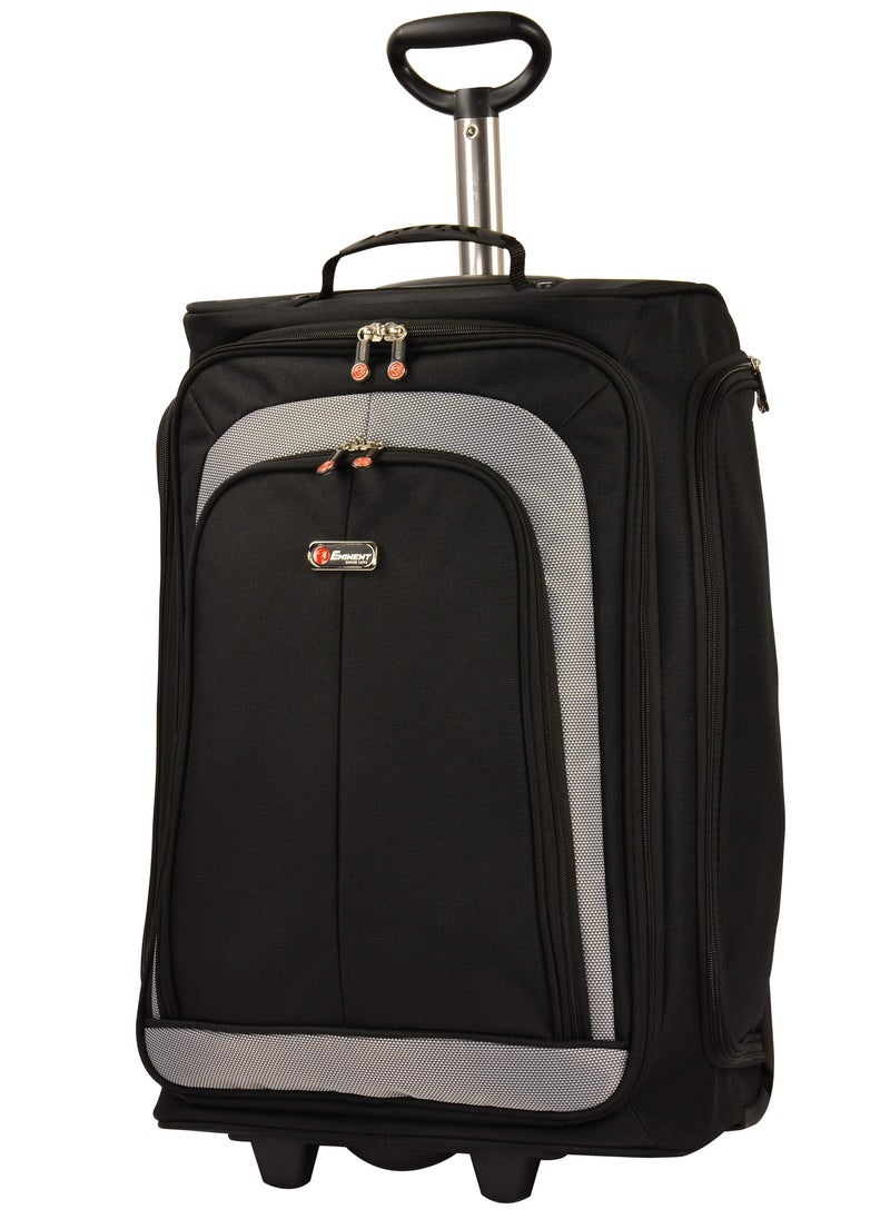 eminent Soft Shell Rolling Backpack with Pockets Small Lightweight School Luggage Bag with Pockets With 2 Wheels E5478A Black  - Image 3