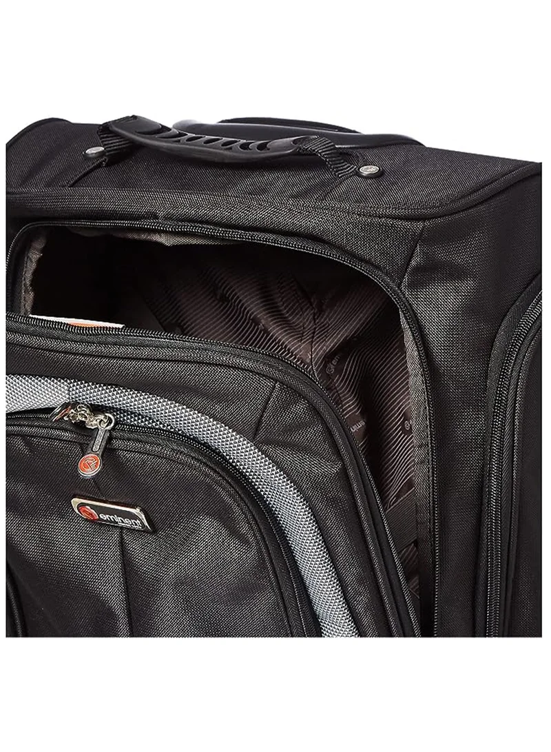 Eminent  Soft Shell Rolling Backpack with Pockets Small Lightweight School Luggage Bag with Pockets With 2 Wheels E5478A Black  | Best Price UAE