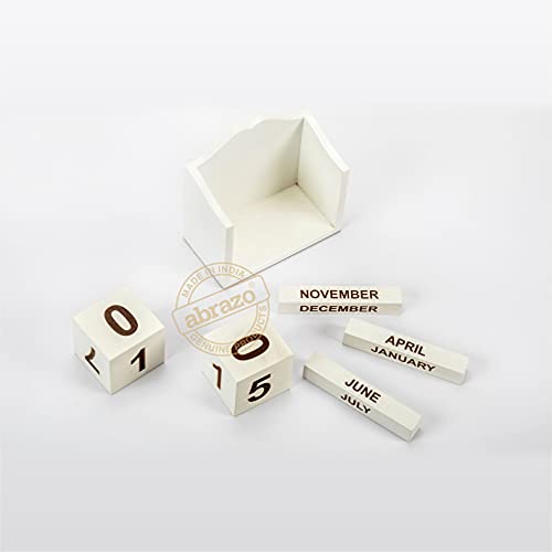 abrazo Wooden Perpetual Desk Calendar - Home and Office Decor, 4.5 x 4.5 x 2.6 inches - Image 2