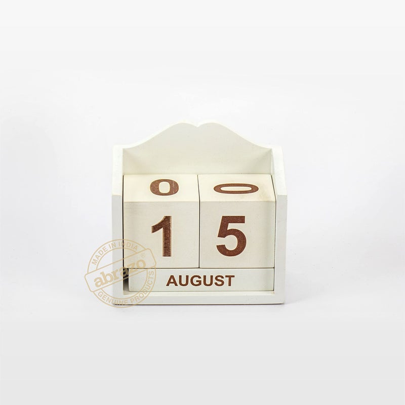 abrazo Wooden Perpetual Desk Calendar - Home and Office Decor, 4.5 x 4.5 x 2.6 inches - Image 4