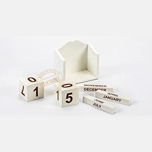 abrazo Wooden Perpetual Desk Calendar - Home and Office Decor, 4.5 x 4.5 x 2.6 inches - Image 3