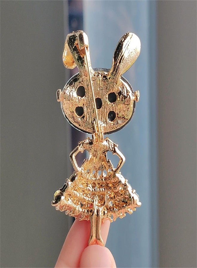 RLHRNDE Crystal Rabbit Brooch Pin for Women Girls Fashion Rhinestone Bunny Animal Lapel Pins Costume Accessories Party Christmas Graduation Easter Jewelry Gift (Blue) - Image 5