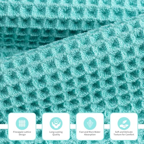 MICROFI Microfiber Waffle Bath Towels, 3 Pieces, Oversized, Soft, Absorbent, Fast Drying, Lint Free, Includes Bath, Face and Hand Towels 430 GSM - Image 2