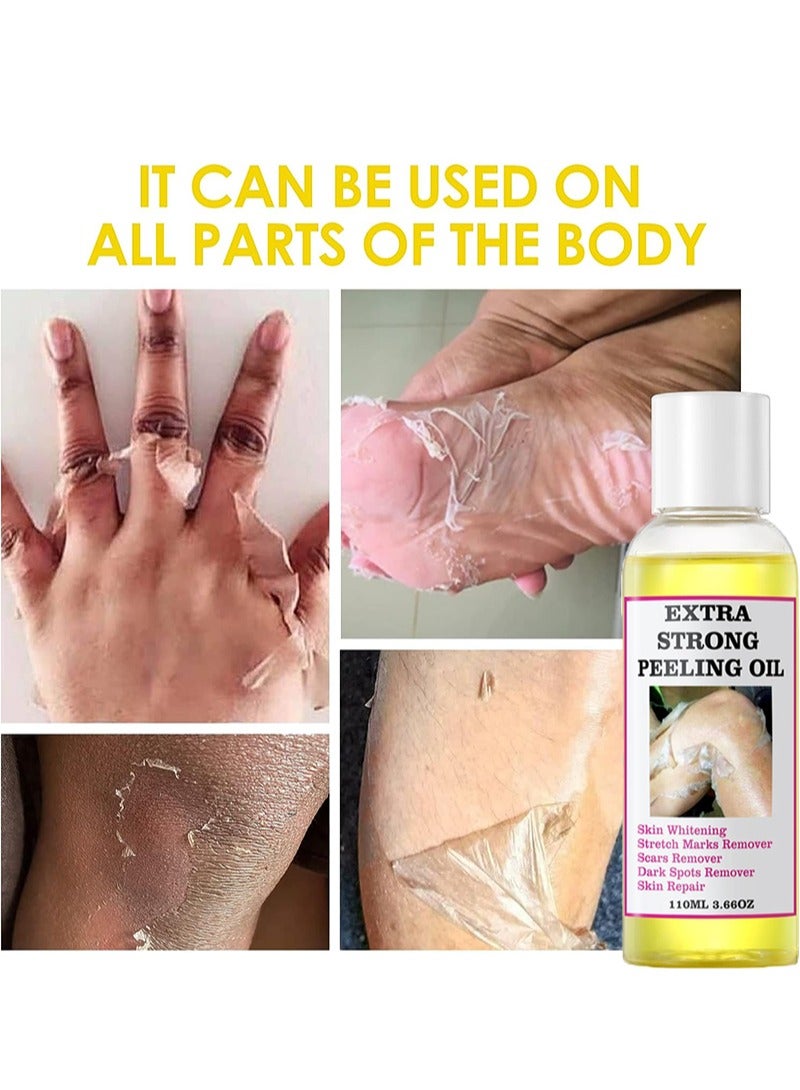 MOOYAM Extra Strong Yellow Peeling Oil for Dark Skin,Yellow Exfoliating Oil,Facial Peeling,Fruit Acid Exfoliator,Body Lightening and Whitening Creams Peeling Oil,Skin Lightening,Hand Oil Scrub,Exfoliant Peels Solution at Home Body Peeling for Exfoliate Body Hand Foot Knuckle All Skin Type Dead Skin Remover (3.66 Fl OZ/110ML) - Image 2