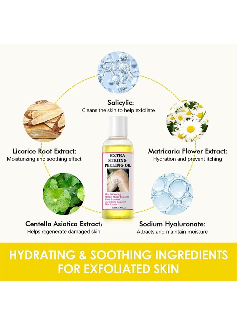 MOOYAM Peeling Oil for Dark Skin, Peeling Solution with Salicylic Acid, Dark Spot Corrector for Body, Skin Brightening Peeling Solution for Dull Skin and Uneven Skin Tone for Glowing and Fresh Skin, 110ML  - Image 4