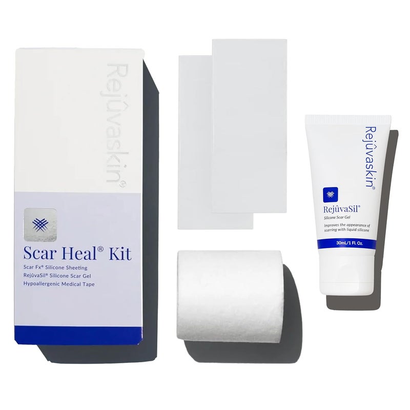 Rejuvaskin Scar Heal Kit for Small Scars Soften Flatten Reduce and Recover Silicone Sheeting RejuvaSil Gel  Medical Tape 15 x 3 - Image 1