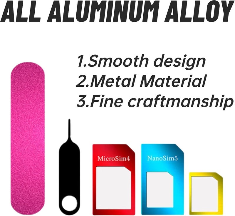 MARVYS (Pack of 2) 5-in-1 Aluminium Metal Frame SIM Card Adapter Kit, Nano/Micro/Standard Converter with Polish Chip and Eject Pin for Smartphones, iPhones, Tablets - Image 2