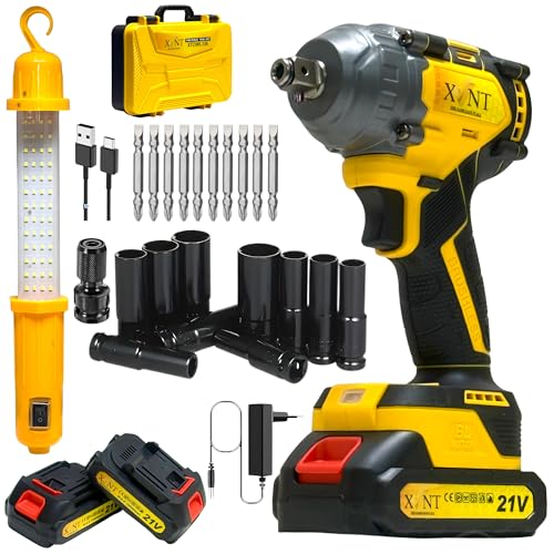 XLNT 21V Brushless Impact Wrench 650Nm High Torque | 1/2" Cordless, 2x10Ah Batteries | 0-2700 RPM, Cr-Mo Sockets, Bits, LED Light | Professional Automotive Heavy Duty Workshop - Image 1