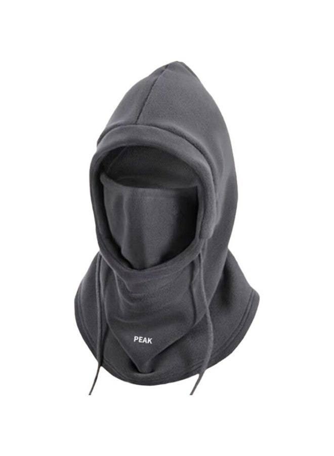 PEAK Winter Warmth Hat Unisex Cycling Skiing Face Mask With Fleece Windproof Cold Protection Face Riding Gear Grey - Image 2