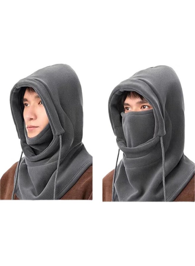 PEAK Winter Warmth Hat Unisex Cycling Skiing Face Mask With Fleece Windproof Cold Protection Face Riding Gear Grey - Image 1