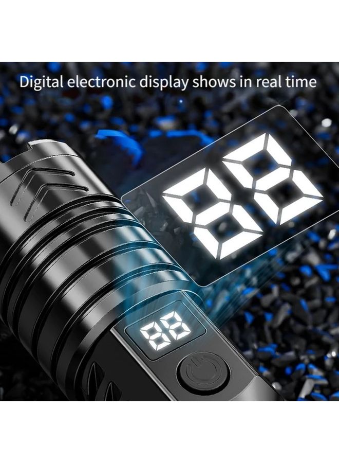 1pc LED Flashlight With Digital Display USB Charging Brightness Adjustable Portable Lighting - Image 5