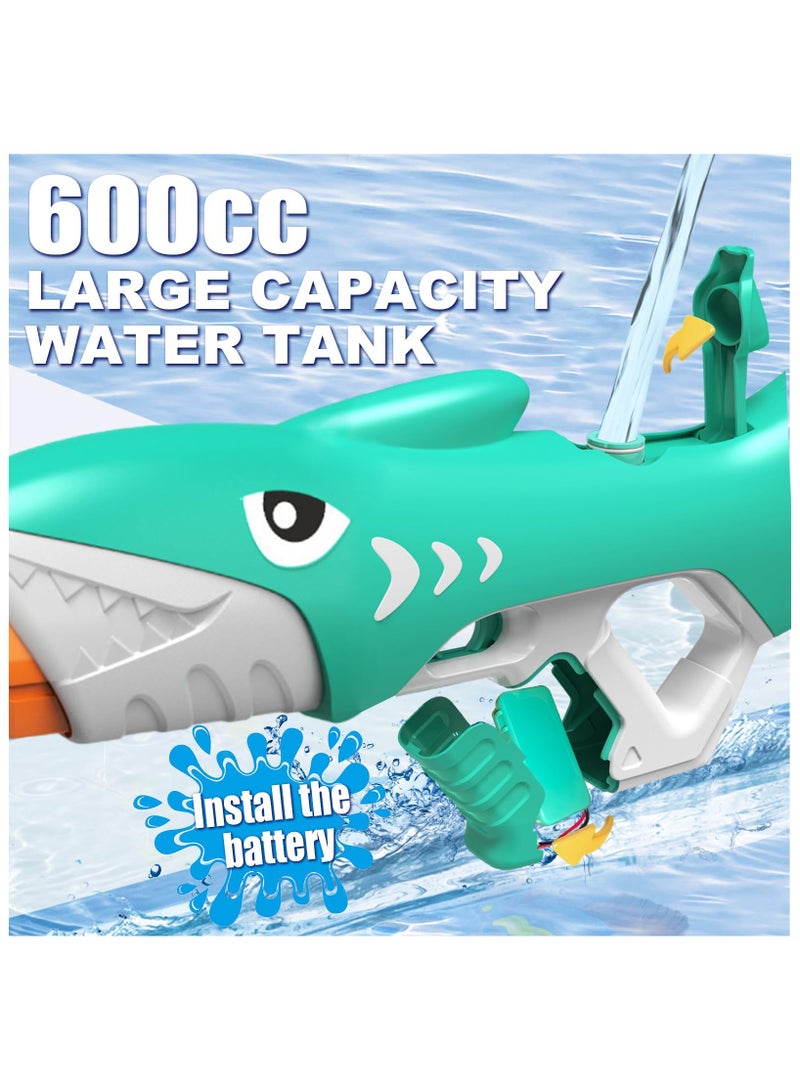 SYOSI Electric Water Gun, Automatic Water Gun with Water Absorption, 600CC High Capacity Shark Electric Squirt Guns for Adults and Kid, Range up to 26-32 FT, Pool Beach Outdoor Summer Toys - Image 4