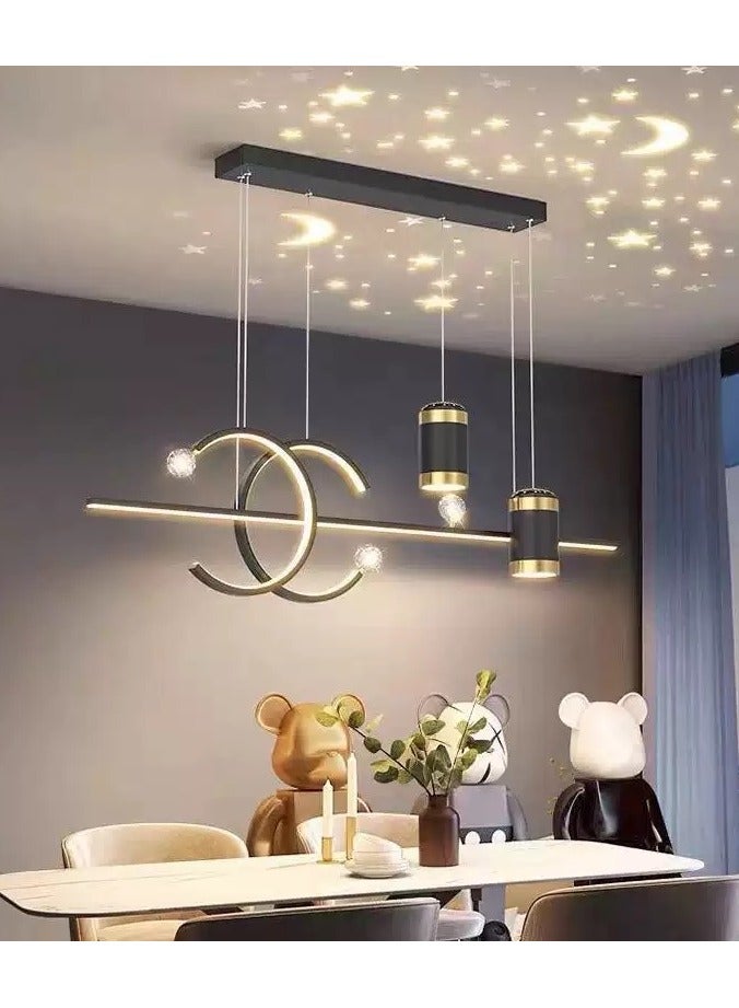 VRCOW LED Modern Wave Shape Pendant Light 45W Dimmable Chandelier, Hanging Lighting Fixture Black Chandeliers For Dining Room Restaurant Kitchen Island Table - Image 2