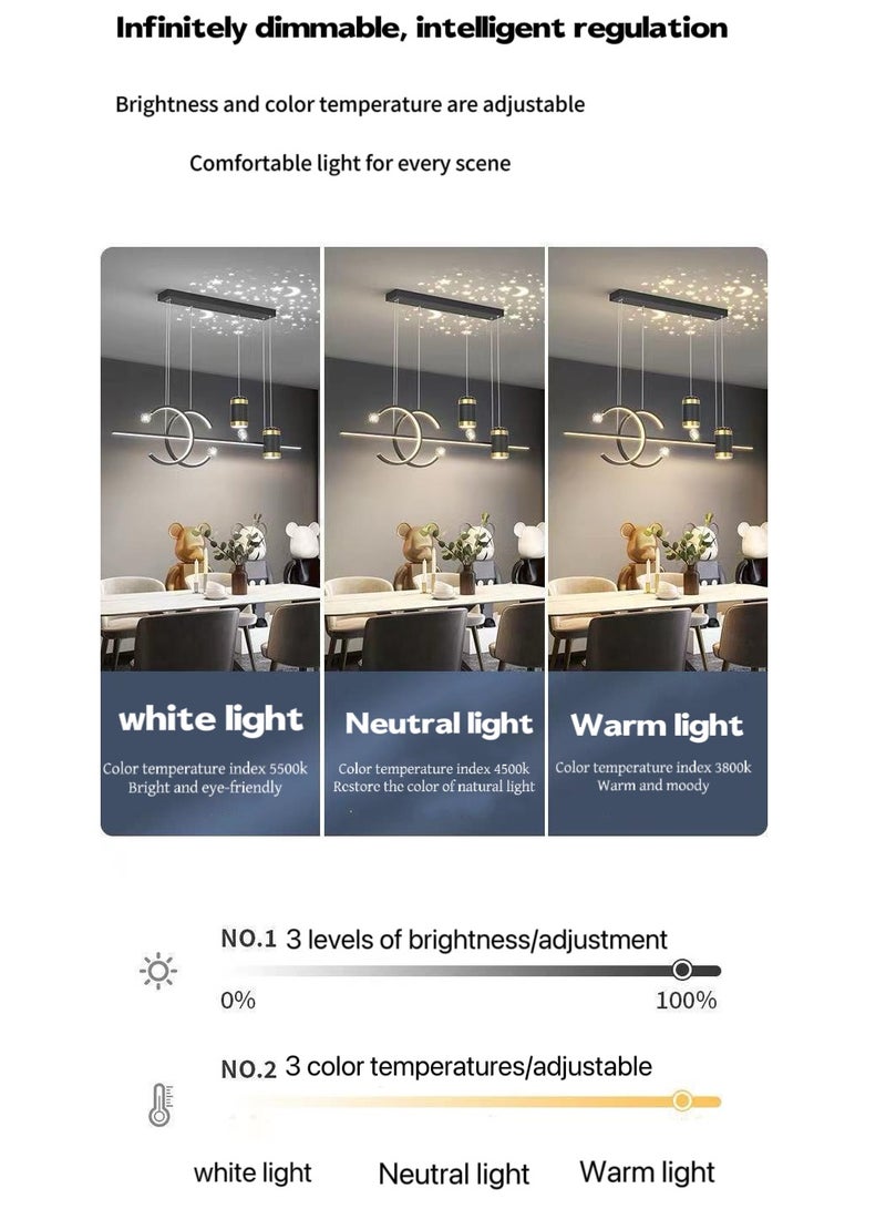 VRCOW LED Modern Wave Shape Pendant Light 45W Dimmable Chandelier, Hanging Lighting Fixture Black Chandeliers For Dining Room Restaurant Kitchen Island Table - Image 3