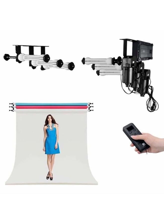 Fotoconic 3 Roller Motorized Electric Wall Ceiling Mount Background Support System with Remote - Image 1