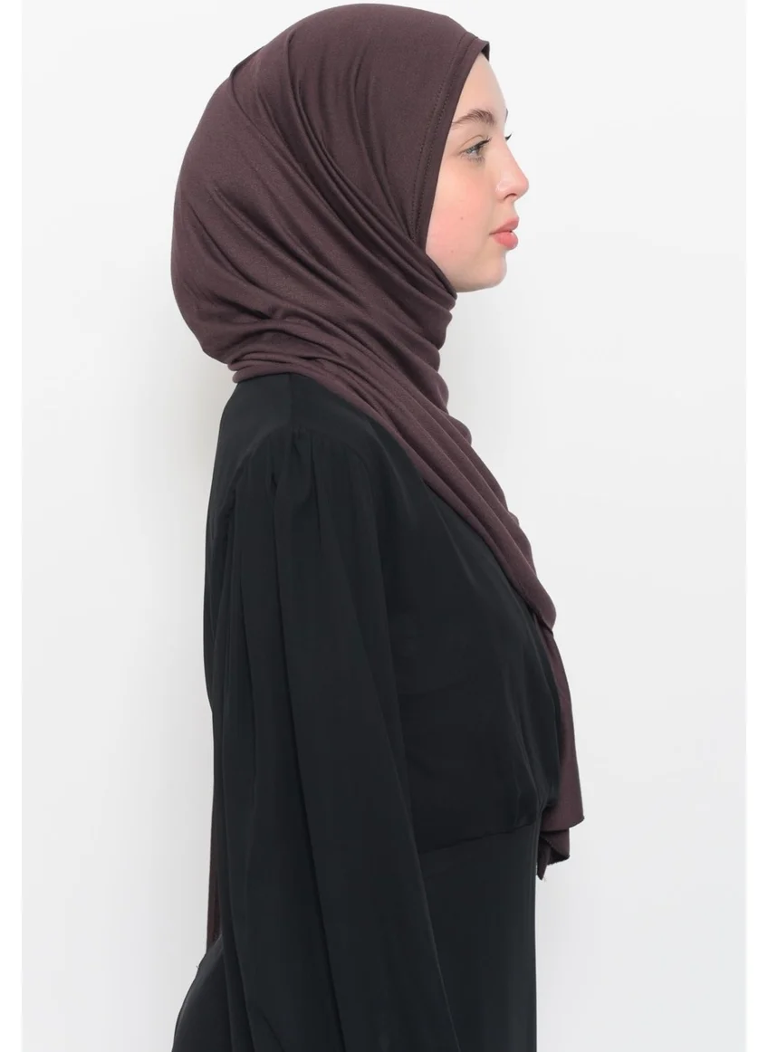 التوبة Ready Practical Interlocking Luxury Organic Plain Combed Cotton Shawl Cross Aligned - Brown Color