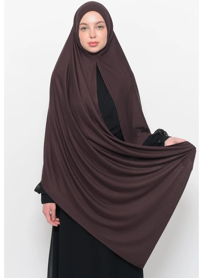 التوبة Ready Practical Interlocking Luxury Organic Plain Combed Cotton Shawl Cross Aligned - Brown Color