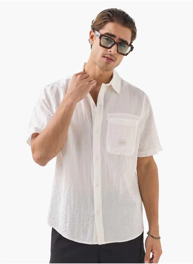 Lee Cooper Lee Cooper Textured Shirt with Front Pocket