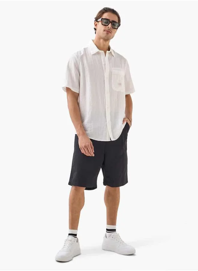 Lee Cooper Lee Cooper Textured Shirt with Front Pocket