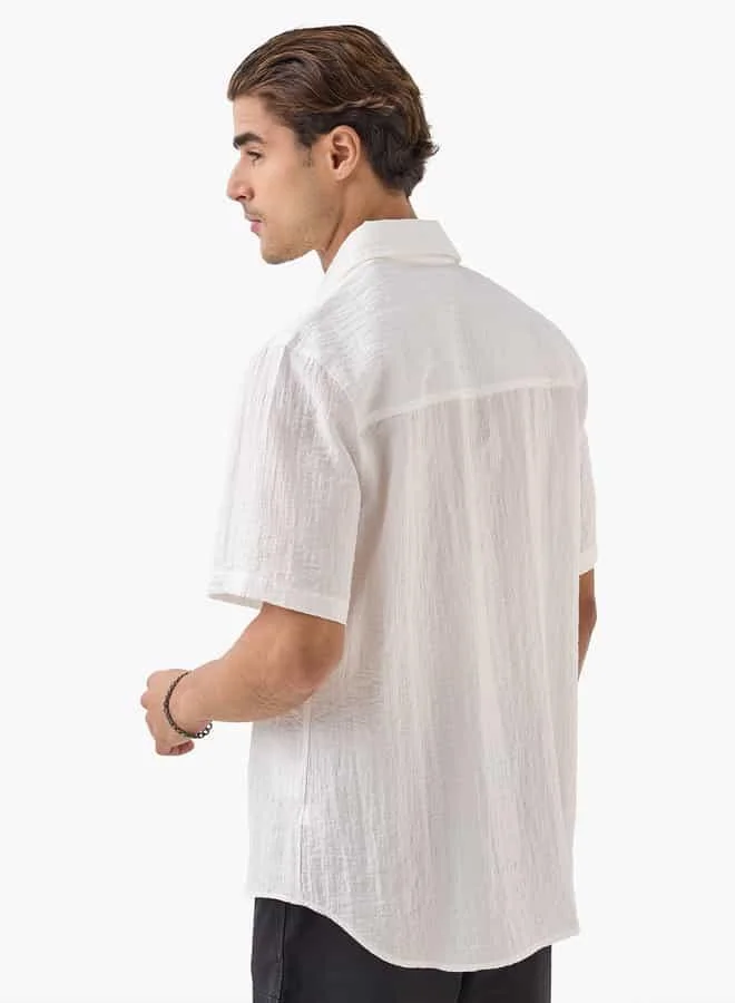 Lee Cooper Lee Cooper Textured Shirt with Front Pocket