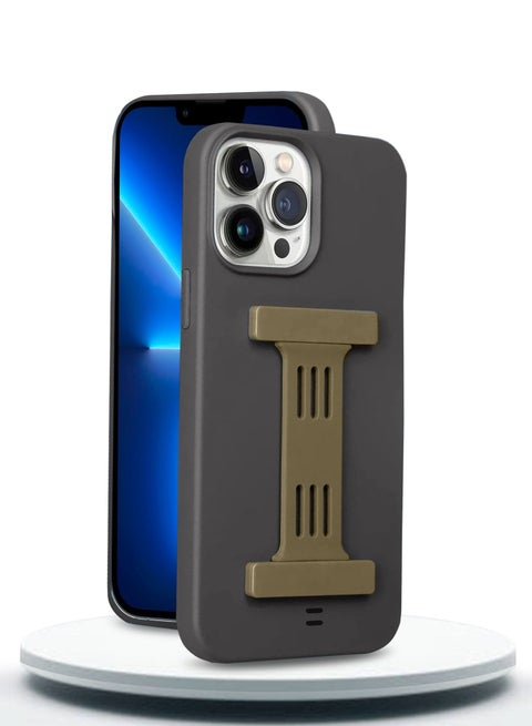 غطاء حماية بمقبض يدوي لهاتف Apple IPhone 13 Pro Max باللون الرمادي