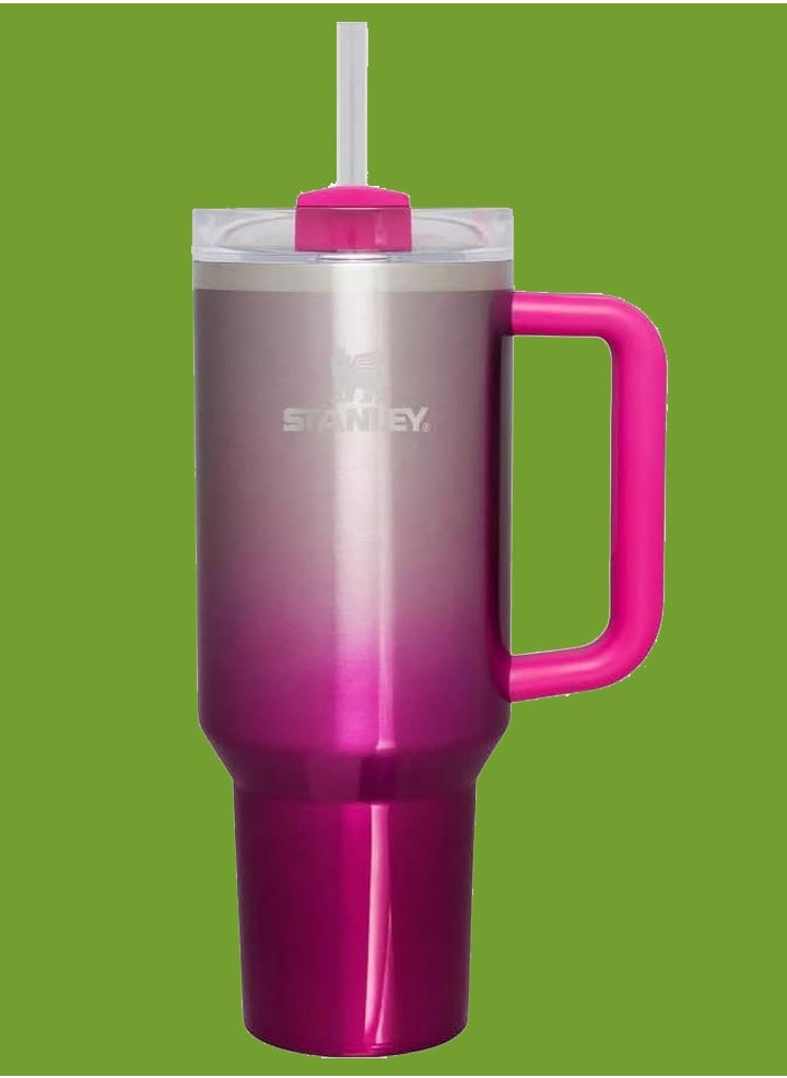 Stanley - 1.2L Reusable Insulated Tumbler – Double-Wall Stainless Steel – FlowState Lid & Straw – Hot & Cold Beverage Travel Mug (Camelia Pink Gradient) - Image 1