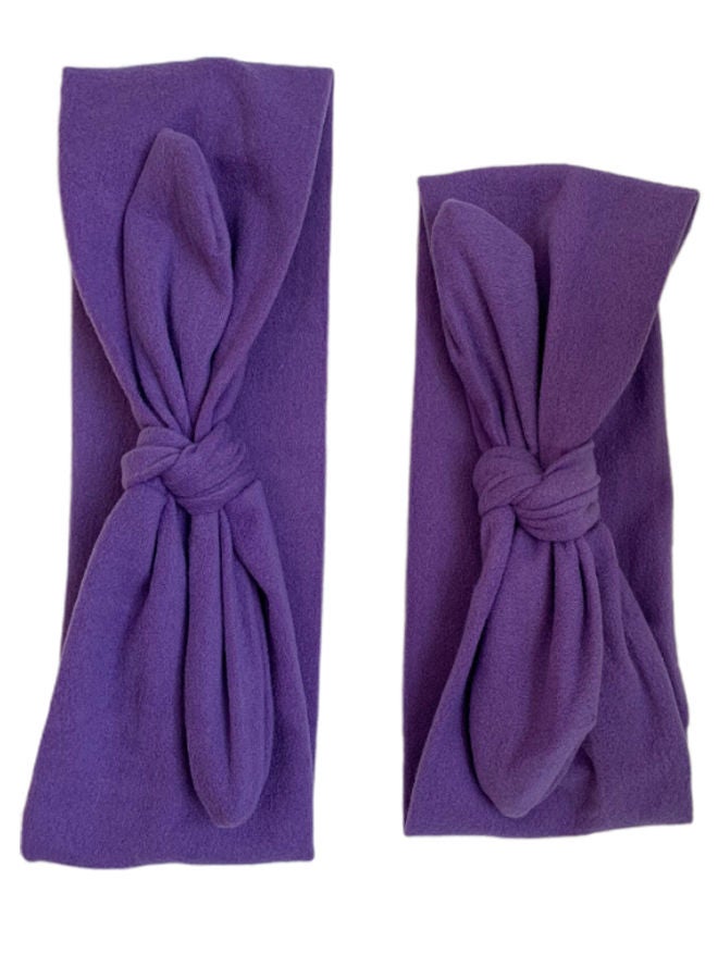 NIBEMINENT 2-Piece TGC Bow Knotted Headband Set Purple