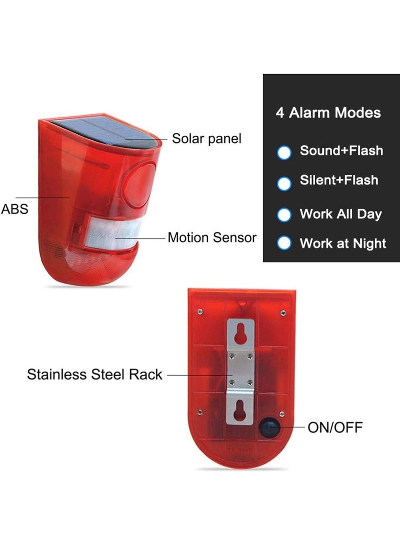 jaexest Solar Alarm Light with Motion Sensor Waterproof Wireless Outdoor Security Siren Strobe Warning Light - Image 3