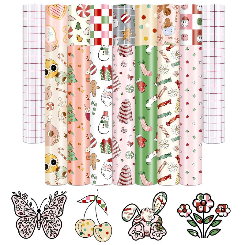 Tintnut Easter Permanent Adhesive Vinyl 14 Sheets 12x10 Pink Easter Permanent Vinyl Colourful Pattern Self Sticker Water proofing Sheets for DIY - Image 2