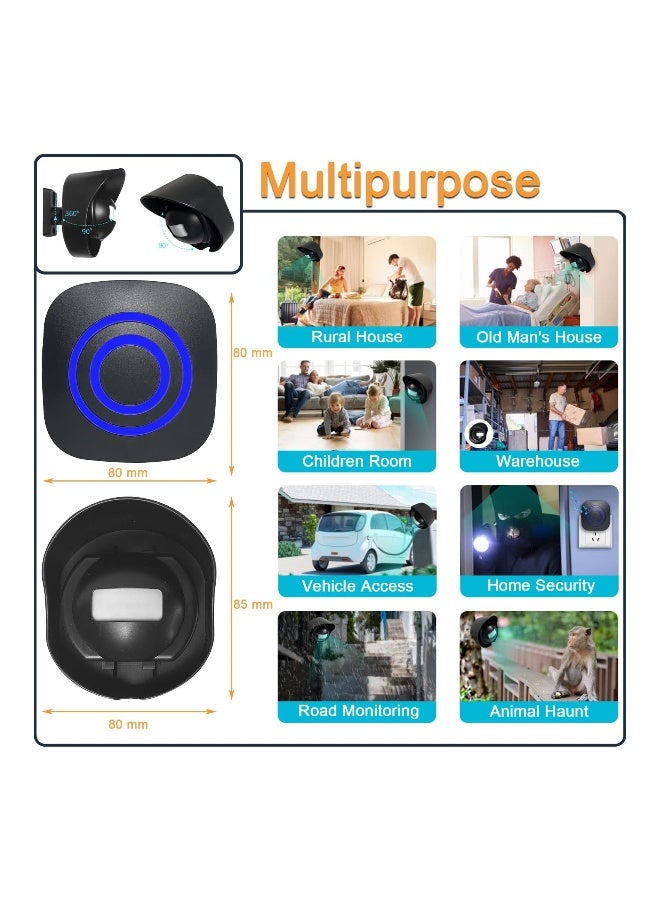 Wireless Motion Sensor Detect Alert, Home Security Driveway Alarm, Weatherproof Doorbell Detector Security Door Chime for Shop Store Office Home Front Door Entry - Image 5