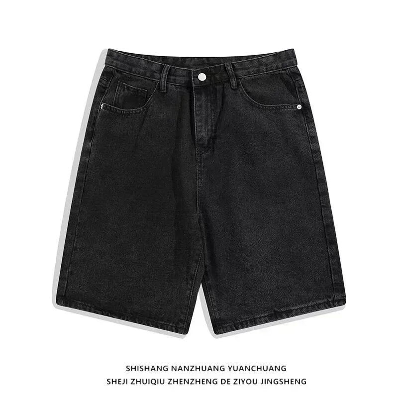Harajuku Big Boy Y2K New High Quality Shorts Hip Hop Cartoon Embroidery Pattern Loose Denim Shorts - Image 1