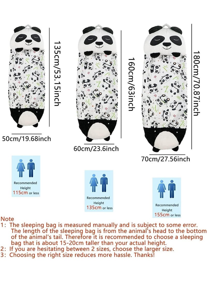 【2-in-1 Kids Sleeping Bag with Pillow】Foldable Soft and Warm Plush Sleeping Bag | Easy to Carry | Perfect for Travel, Camping, and Naptime | Animal Plush Toy Design (White Panda) - Image 3