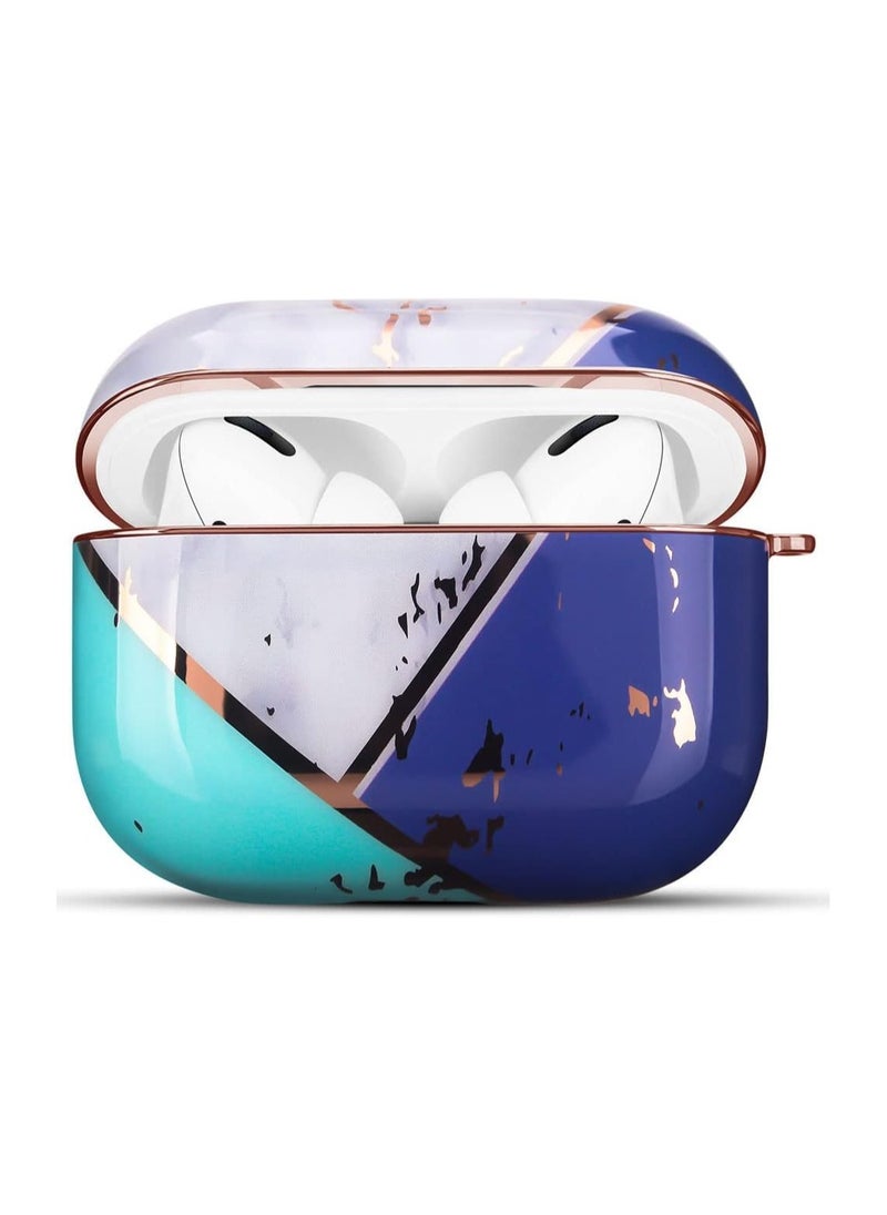 Generic - Case Compatible with Airpods Pro 2 Case with Keychain Protective Dustproof Shockproof Eco-Friendly Cute Girls Men Women for Compatible AirPods Pro 2 Case Cover (Blue @ White) - Image 1